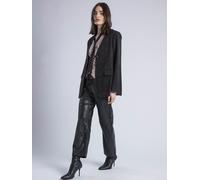 Religion Religion Black Emily Collarless Blazer Jacket With Silver Foil Sparkle With Tie