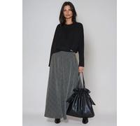 Religion Religion Black High Low Holly Maxi Skirt In Dark Check Black 42