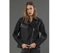Religion Religion Black Jane Faux Leather Biker Jacket With Zip And Stud Detailing