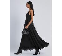 Religion Religion Black Kate Maxi Ruffle Dress With Spaghetti Straps Black EU 42 (UK 14)