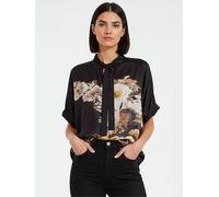 Religion Religion Black Lola Oversized Blouse In Large Floral Placement Print