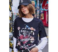 Religion Religion Black Oversized T-Shirt With Heartbreaker Graphic Embellishment And Embroidery
