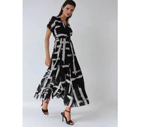 Religion Religion Black White Delight Wrap Dress With Full Skirt Black White 6