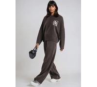 Religion Religion Brown Luscious Knitted Quiet Luxury Joggers with Skull & Crossbone Jacquard