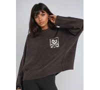 Religion Religion Brown Luscious Skull & Crossbone Jacquard Jumper