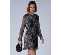 Religion Religion Dark Grey Tory Button Through Kaftan Dress With Tie Waist Belt And Frill Detailing Dark Grey EU 34 (UK 6)