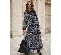 Religion Religion Grey Loose Zoe Maxi Dress in Wings Animal Print Grey 12