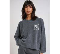 Religion Religion Grey Luscious Skull & Crossbone Jacquard Jumper
