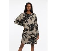 Religion Religion Natural Tribe Tunic Dress With All Over Floral Print And Beading