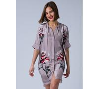 Religion Religion Nude/Pink Diana Tunic Dress With Neck Tie In Rose Heart Print Nude/Pink EU 46 (UK 18)