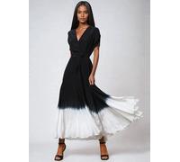 Religion Religion Peignoir enveloppant Delight avec jupes complètes Noir effet tie-dye EU 40 (UK 12)