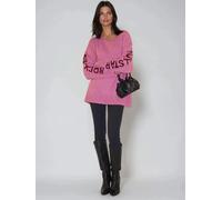 Religion Religion Pink Oversized Rock N Roll Star Jumper In Pop Colours