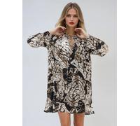 Religion Religion Purple Mystic Tunic Dress With Frill Hem In Animal Print Purple EU 34 (UK 6)