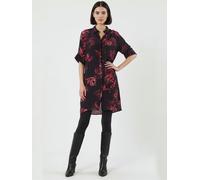 Religion Religion Red Lola Oversized Tunic Dress With Tie Waist In Dark Floral Print Red EU 40 (UK 12)