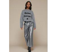 Religion Religion Silver Eccentric 5 Pocket Denim Jeans In Metallic Foil