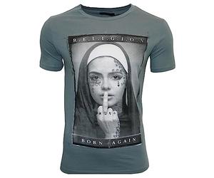 Religion T-shirt Born Again pour homme, Gris fer, L
