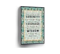 Religious Gift God Grant Me The Serenity Canvas Print Serenity Prayer Wall Art Poster for Home Office School Wall Decor(Framed,12x18inch(30x45cm))