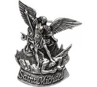 Religious Gifts Clip de visière de voiture Saint Michel Archange en étain 5,1 cm, Alliage plomb-étain