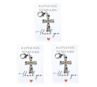 Religious Keychain 3 Pieces Floral Rhinestnes Religious Keyring Charm | Cross Keychain Bulk for Office Home School Party Birtday Christmas Holiday Travel Car Plane Chapel