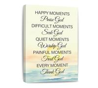 Religious Wall-Art Praise God Canvas Print with Scripture Quote for Home Church and Office Decor(Unframed,16x24inch(40x60cm))