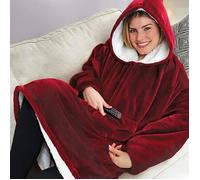 ReLink® Huggle Hoodie Couverture Sweat À Capuche Doux et Chaud Cadeaux De Noël Convient aux Hommes et aux Femmes Adultes, Rouge