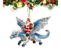 Relique Festive - Chevalier Dragon du Père Noël, œuvre d'ornement de Noël, décoration d'arbre Festive | Breloque Souvenir à Collectionner, Accessoire d'affichage saisonnier pour Les Amateurs