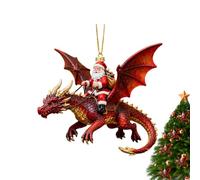 Relique Festive - Chevalier Dragon du Père Noël, œuvre d'ornement de Noël, décoration d'arbre Festive | Breloque Souvenir à Collectionner, Accessoire d'affichage saisonnier pour Les Amateurs