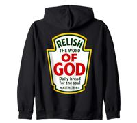 Relish The Word of God Matthieu 4:4 Condiments chrétiens Sweat à Capuche