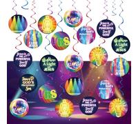 ReliThick Lot de 30 décorations en spirale VBS 2026 à suspendre sur le thème de l'illumination lumineuse Jésus est la lumière du monde pour les vacances d'été, la Bible intérieure et extérieure
