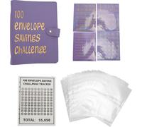 Reliure à anneaux enPolyuréthaneLeder A5 Budget avec 100 feuilles d'anneau pour enfants lila lila lila