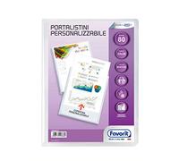 Reliure à anneaux Favorit avec enveloppes fixes et pochette frontale personnalisable - 80 feuilles transparentes - 22x30 cm A4