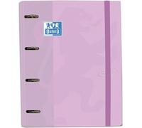 Reliure à anneaux Oxford touch 4x35 avec recharge 100 feuilles 5x5 a4+ pastel mauve
