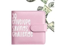 Reliure de défi pour économiser de l'argent - Reliure de défi pour enveloppe de 30 jours - Reliure de défi pour économiser de l'argent - En cuir synthétique - Pour les espaces de bureau