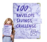 Reliure d'enveloppes, 100 enveloppes, reliure de défis pour économiser de l'argent, manuel de planification budgétaire avec boîte de rangement, classeur économiseur d'argent avec sacs, 100 enveloppes