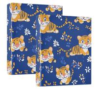 Reliure pour carnet de notes de 1 1/2 pouces - Tigres jaunes mignons
