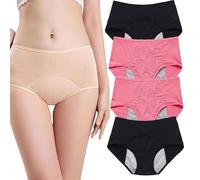 Relivira 2026 Soutien du plancher pelvien et sous-vêtements étanches, sous-vêtements de soutien du prolapsus soutient les sous-vêtements de plus de 60 ans, 4 pièces - P, M