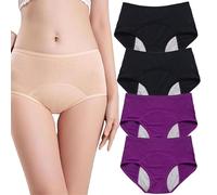 Relivira 2026 Soutien du plancher pelvien et sous-vêtements étanches, sous-vêtements de soutien du prolapsus soutient les sous-vêtements de plus de 60 ans, 4 pièces - M, 5XL