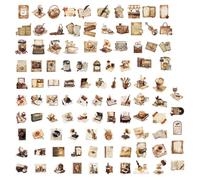 RELKLYU 100 Autocollants De Café, Autocollants Rétro, Autocollants Imperméables, Peuvent Décorer La Guitare, Le Cahier, La Tasse d'eau.