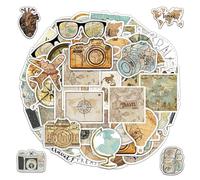 RELKLYU 100 Autocollants De Voyage Rétro, Auto-Casts Amusants, Sacs D'Artisanat De Bricolage Créatifs Et Accessoires De Tasse d'eau, Décoration De Graffitis Personnalisée.