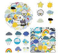 RELKLYU 100 Autocollants sur Le Thème De La Météo, des Autocollants De Graffitis Créatifs, Décorer des Bouteilles d'eau, des Cahiers, des Guitares, des Planches À roulettes.