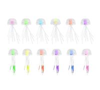 RELKLYU 12 Morceaux De Méduses Simulées, De Méduses Lumineuses en Silicone, De Fournitures D'Aménagement Paysager De Poisson, Décorations De Réservoirs, Accessoires D'Aquarium.