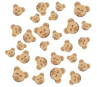 RELKLYU 160 Morceaux De Boutons d'ours en Bois, Animaux De Dessins Animés Simples Et Mignons, Vachets Intéressants Boucles Décoratives, Accessoires De Couture À Bagages D'Artisanat Bricolage.