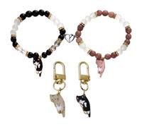 RELKLYU 2 Morceaux De Bracelets en Perles Magnétiques, 2 Morceaux D'Ornements De Pendentif pour Chats, des Animaux De Dessins Animés Mignons, des Accessoires À La Mode À La Mode.