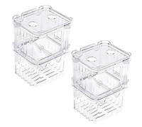 RELKLYU 2 Morceaux De Convivialité en Plastique Transparent, Coffre-Fort De Friture De Poisson, Fournitures pour Animaux De Poisson, Boîte d'alimentation du Poisson.