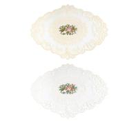 RELKLYU 2 Morceaux De Lieux Brodés en Dentelle, Placemat Vintage, Décorations De Table À Manger, Placemat À Motif Floral, Accessoires De Maison.