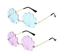 RELKLYU 2 Morceaux De Lunettes De Style Coquille, Verres De Design Créatifs, Verres De Fête, Accessoires De Vêtements, Lunettes Amusantes.