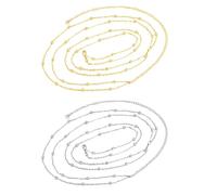 RELKLYU 2 Morceaux De Taille À L'Échelle Croisée, Chaîne De Taille Simple Et Polyvalente, Décorations Corporelles, Bijoux pour Femmes, Accessoires De Vêtements (Or, Argent).