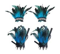 RELKLYU 2 Paires De Bracelets en Plumes, Accessoires Gothiques, Accessoires Créatifs, Accessoires De Rôle, Accessoires De Mascarade.