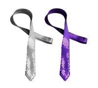 RELKLYU 2 Pièces À Paillettes Pour Hommes, Cravate De Fête, Accessoires De Costumes De Fête.