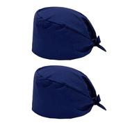 RELKLYU 2 Pièces Blue Doctor Hat, Couleur Solide Simple, Lacets Réglables, Universels pour Les Hommes Et Les Femmes, Le Capuchon des Sacs Infirmières, Les Accessoires De Vêtements Chirurgicaux.